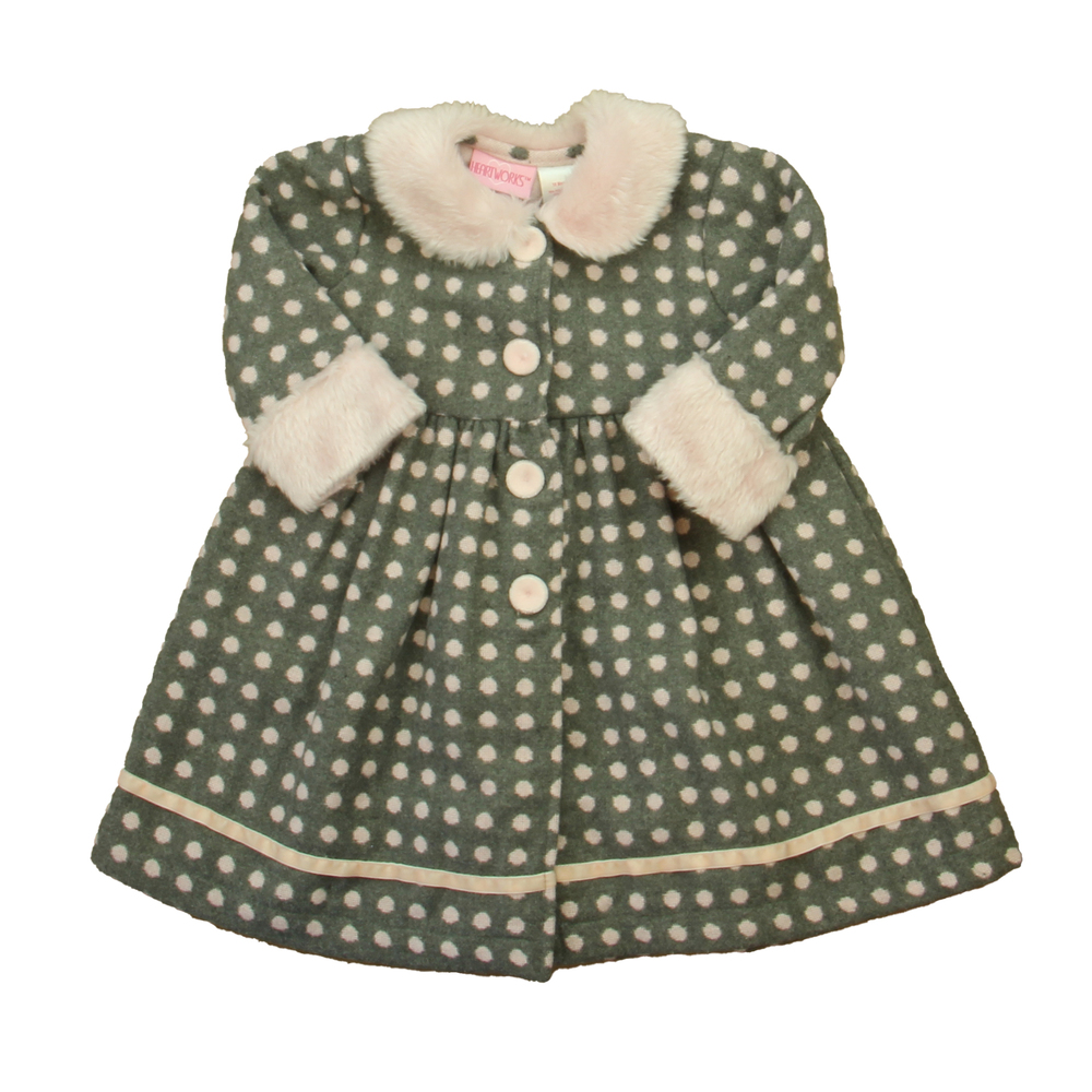 Heartworks Girls Gray | Pink Jacket size: 18 Months